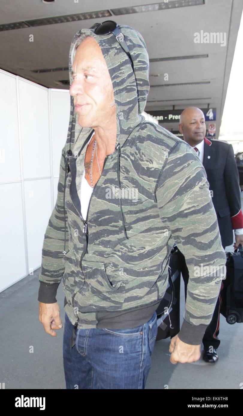 Mickey Rourke departs from Los Angeles International Airport (LAX ...