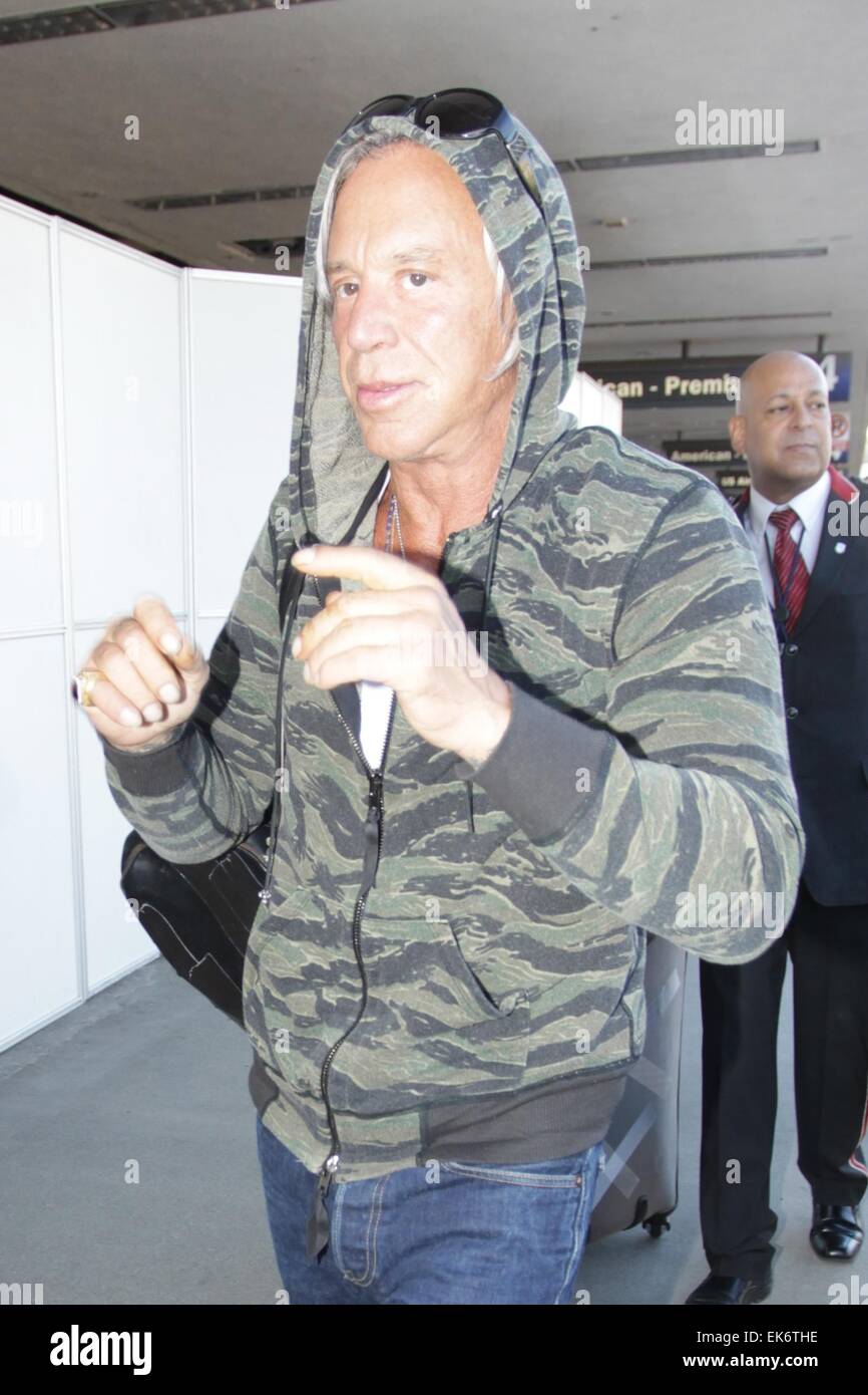 Mickey Rourke departs from Los Angeles International Airport (LAX ...