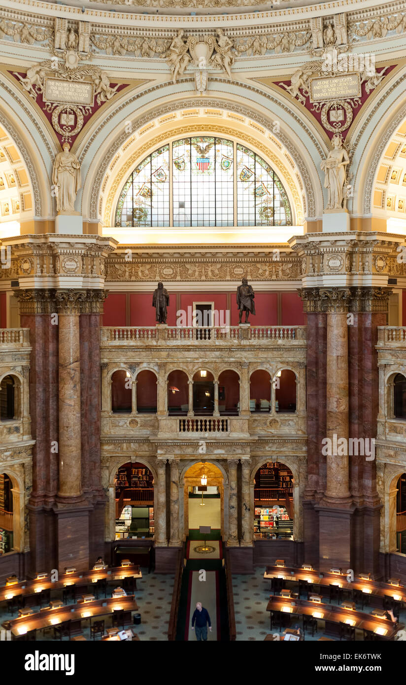 The Library of Congress in Washington reading room Stock Photo
