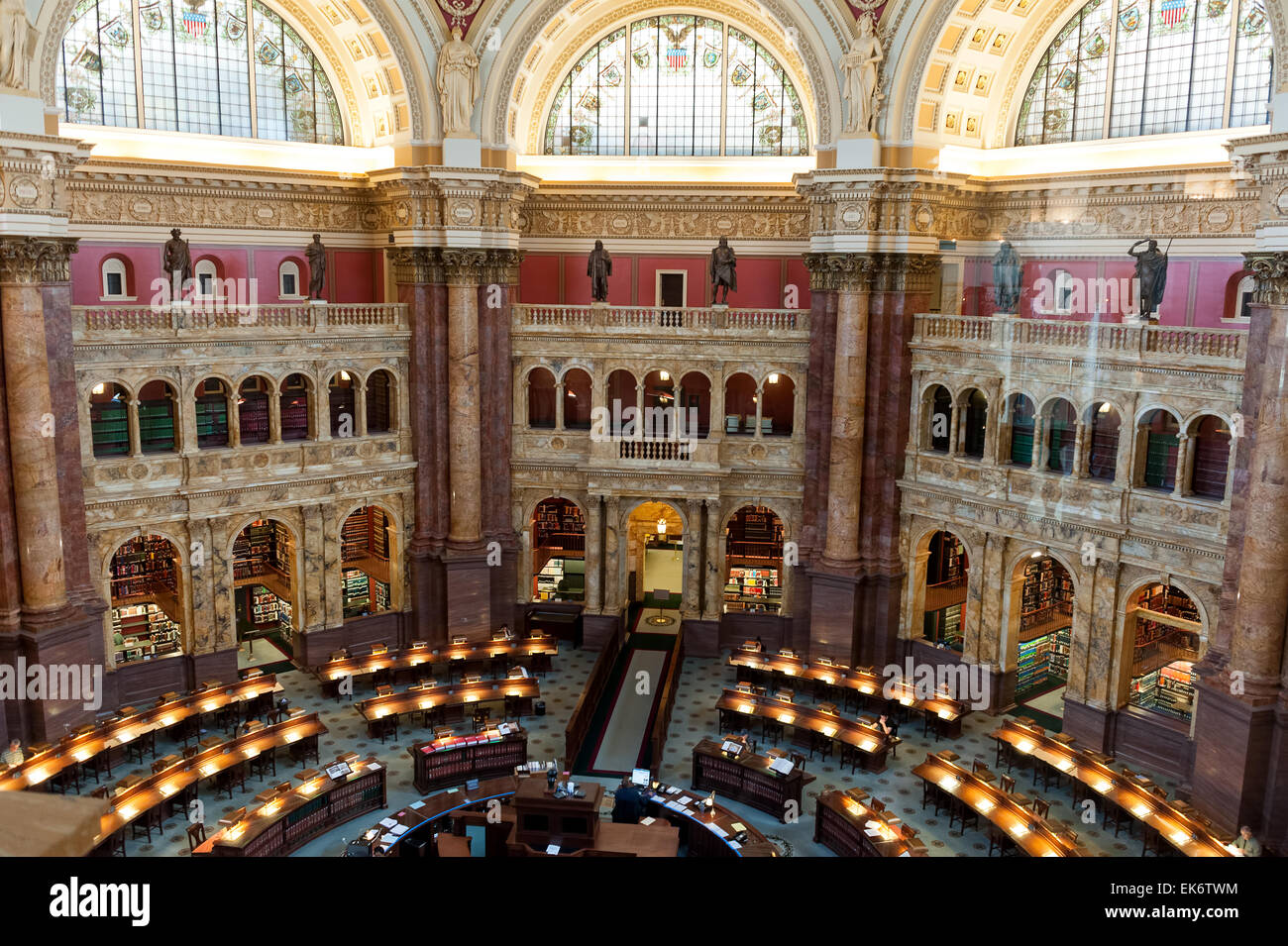 The Library of Congress in Washington reading room Stock Photo