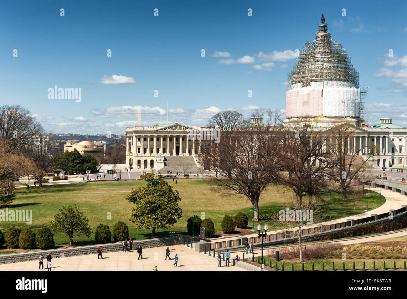 United States Capitol Building on reconstruction in Washington D.C, Stock Photo