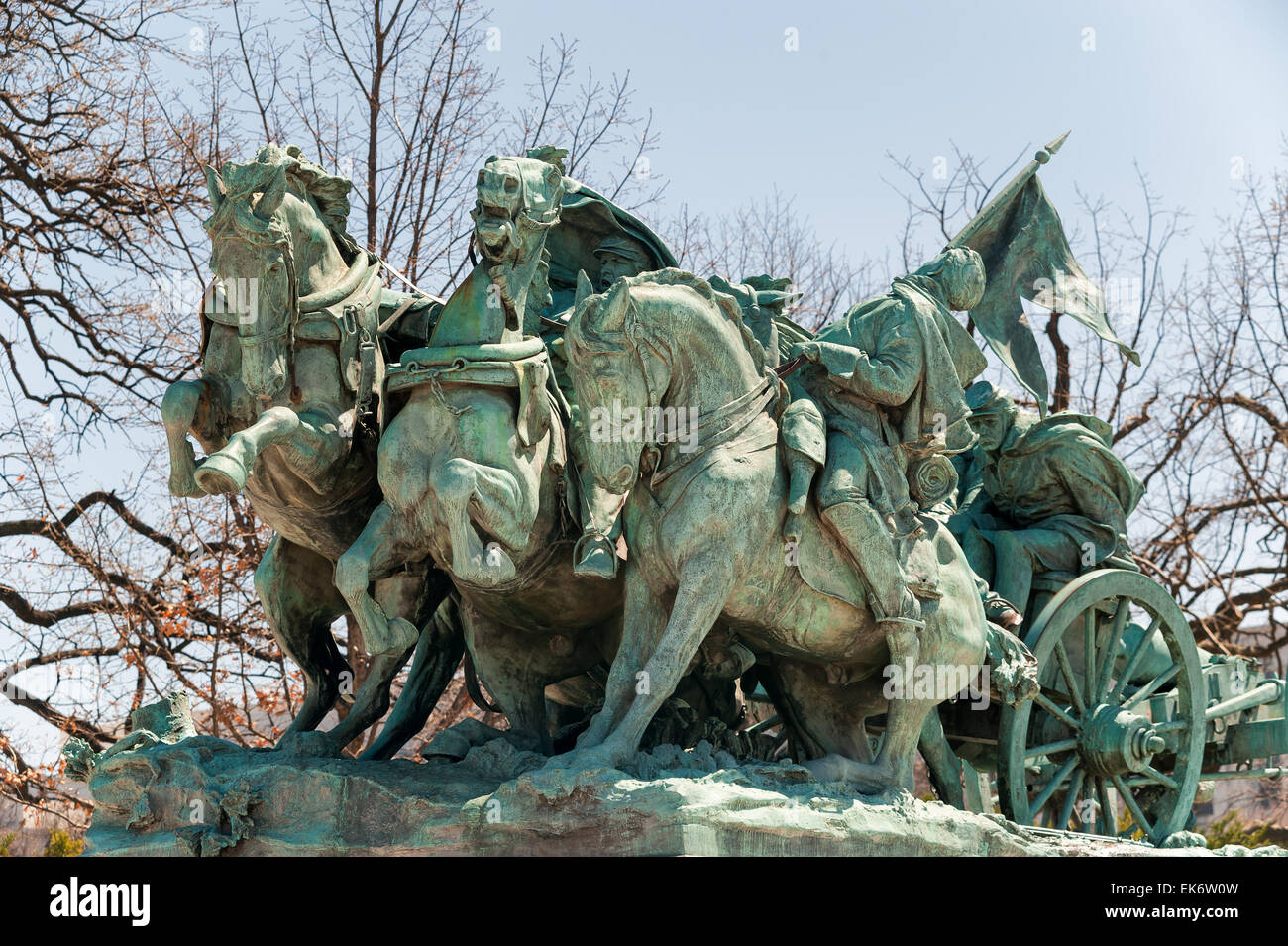 Civil War Memorial Statue near the Ulysses S. Grant Memorial in front o the US Capitol Building Stock Photo