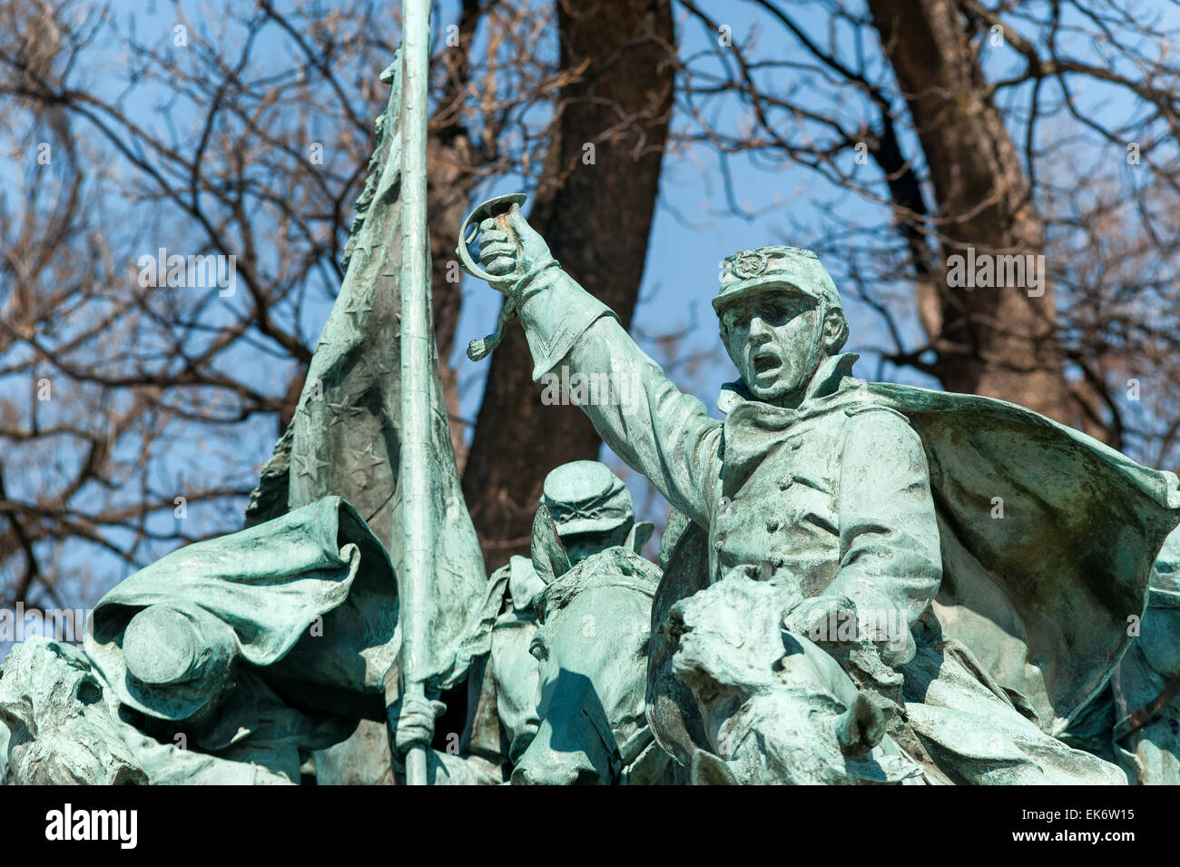 Civil War Memorial Statue near the Ulysses S. Grant Memorial in front o the US Capitol Building Stock Photo