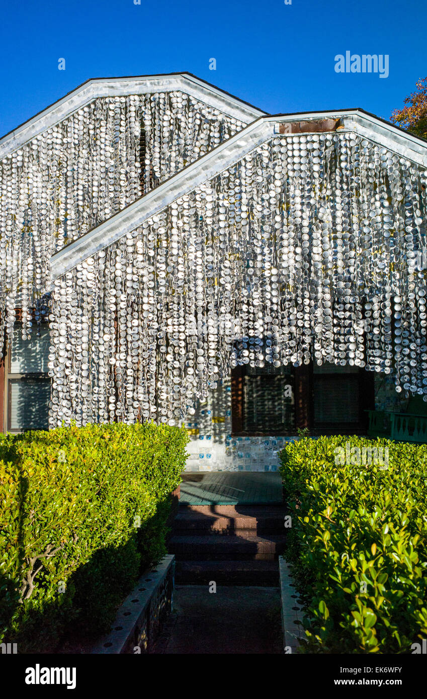 The Beer Can House, a Houston, Texas, landmark, covered & decorated