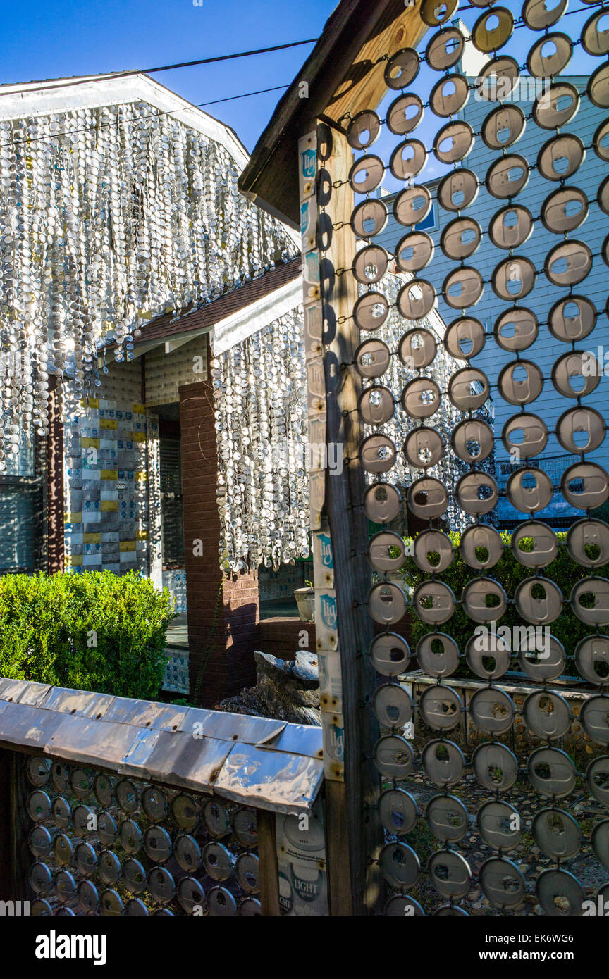 The Beer Can House, a Houston, Texas, landmark, covered & decorated