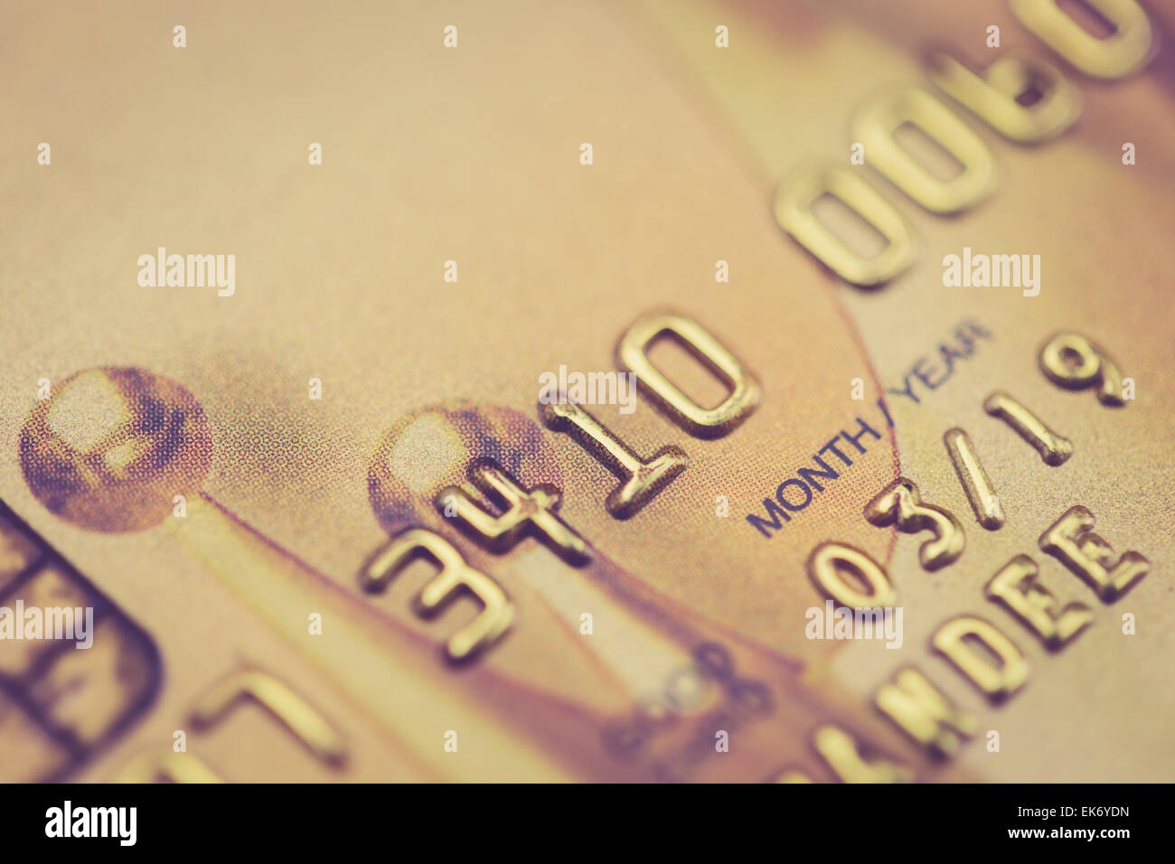 Close up credit card, with retro filter effect Stock Photo