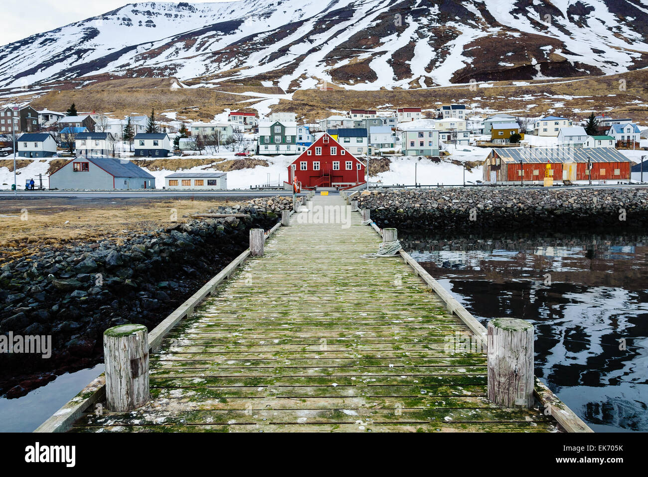 The Picturesque Town Of Siglufjordur In Northern Iceland Is Viewed From The Picturesque Town Of Siglufjordur In Northern Iceland Is Viewed From