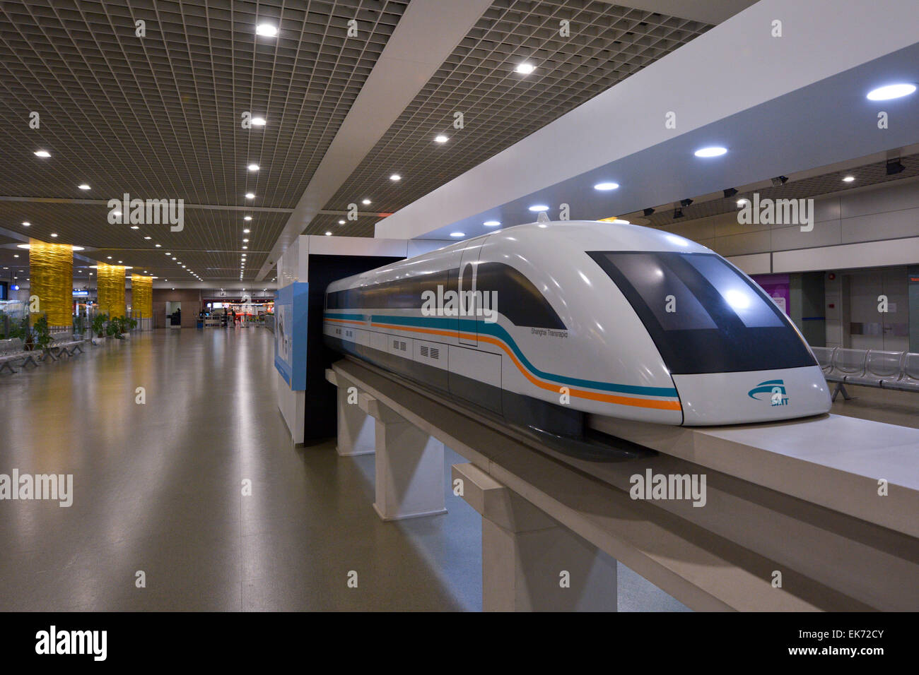 SHANGHAI, CN - MAR 15 2015:Model of Shanghai Maglev Train in the Train  Station. The line is the first commercially operated high-speed magnetic  levitation line in the world Stock Photo - Alamy