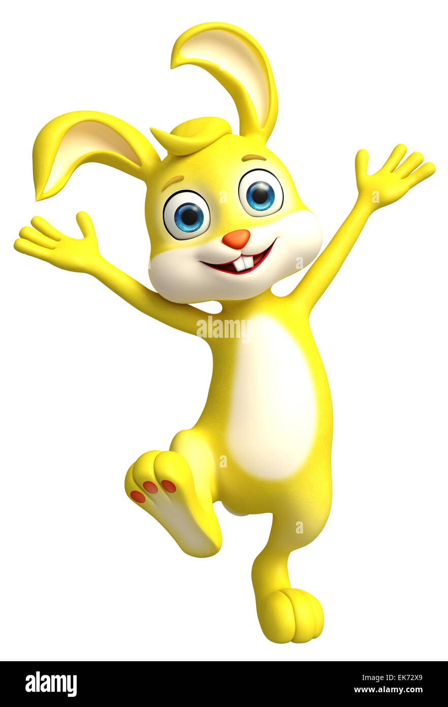 3D illustration of Easter bunny with funny pose Stock Photo - Alamy