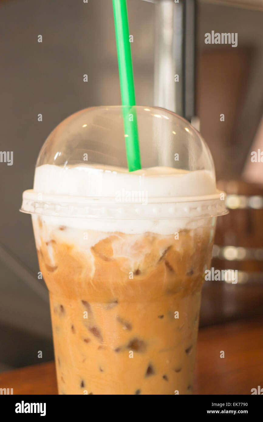 Plastic glass iced coffee cappuccino hi-res stock photography and ...