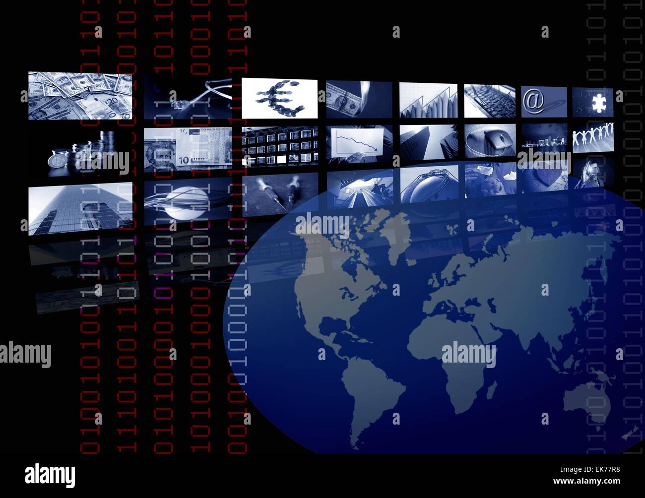 Business corporate, world map, multiple screen Stock Photo Alamy