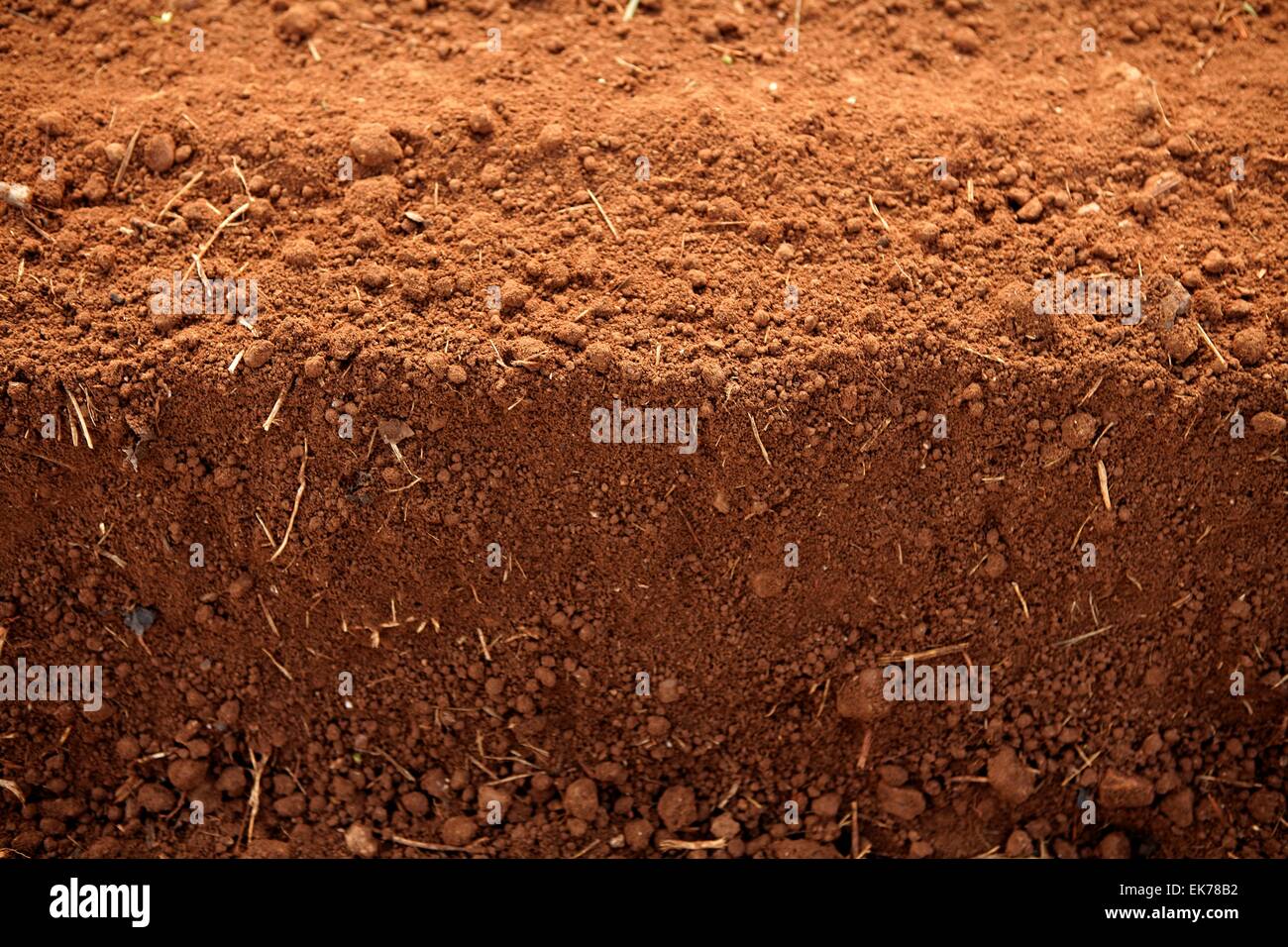 Ploughed red clay soil agriculture fields Stock Photo Alamy