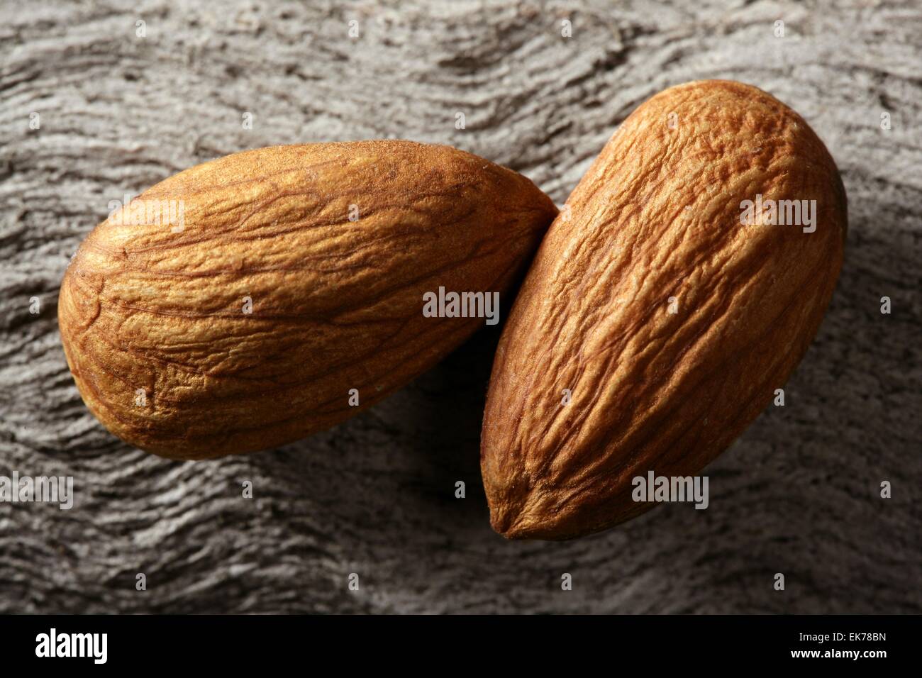 Almond macro over wood background Stock Photo Alamy