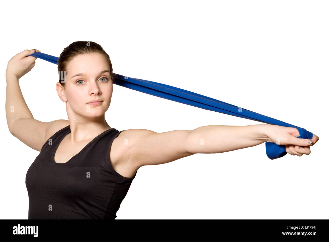 Stretching with a Resistance Band Stock Photo Alamy