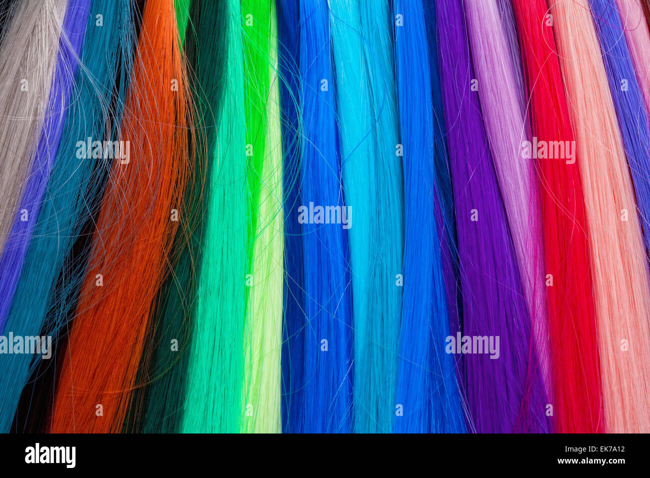 Artificial Hair Used for Production of Wigs and Extensions Stock Photo