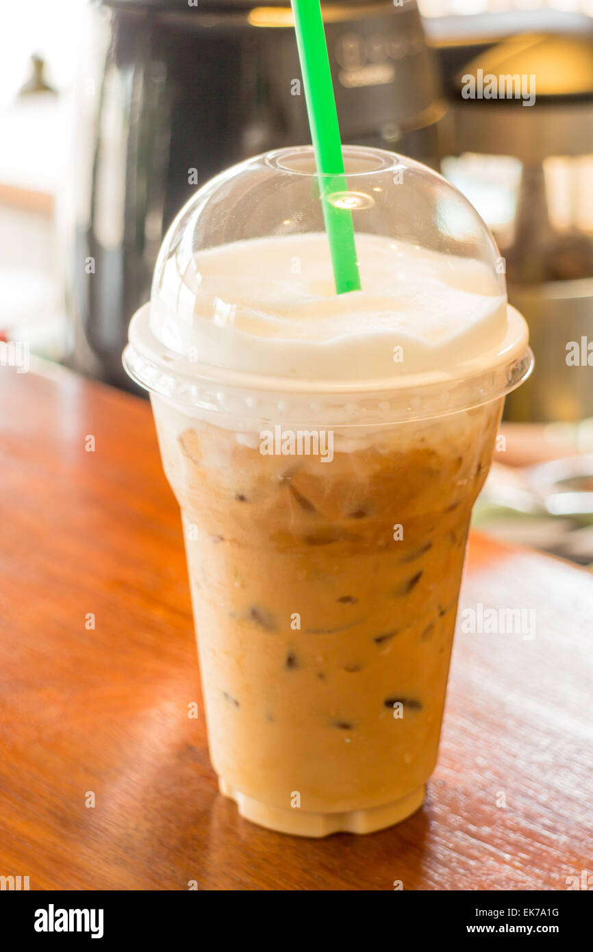 Plastic glass iced coffee cappuccino hi-res stock photography and ...