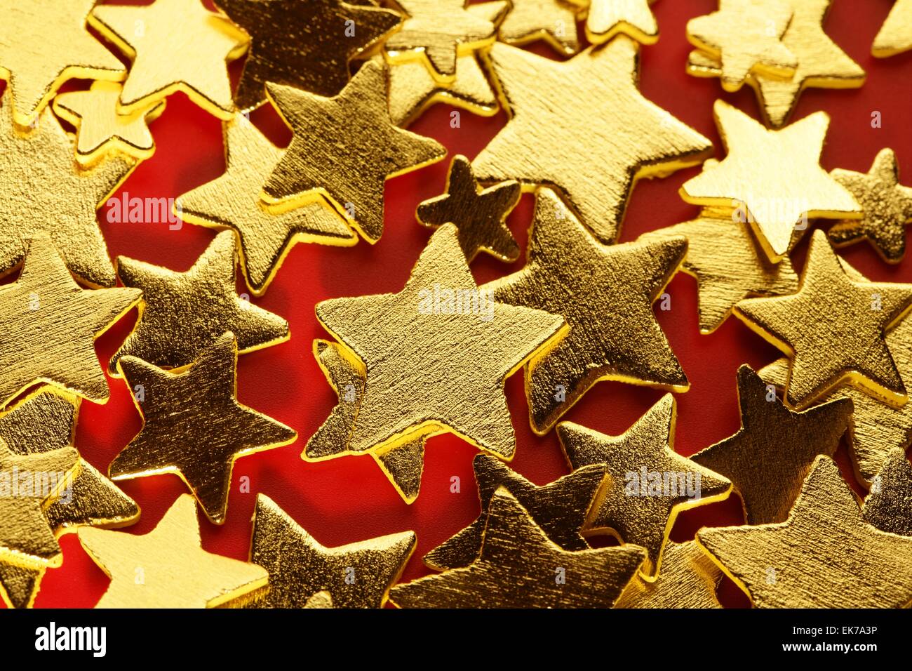 Christmas golden decoration with gold star Stock Photo