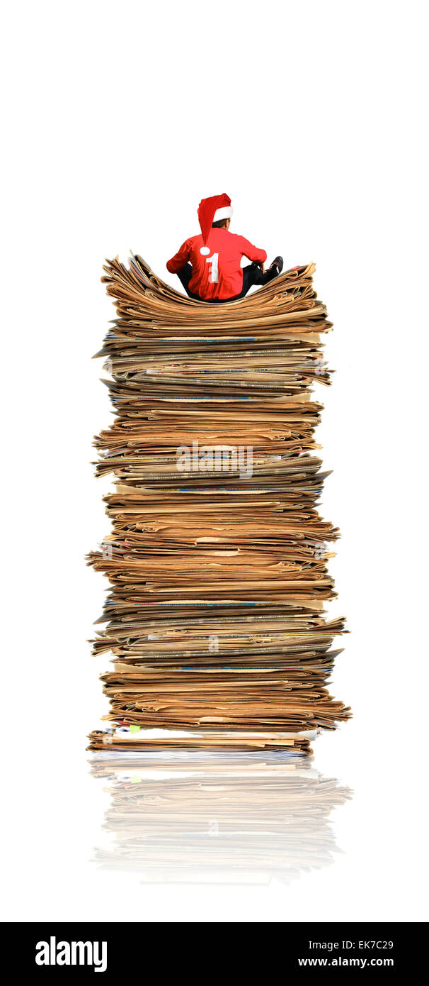 Student with book pile Cut Out Stock Images & Pictures - Alamy