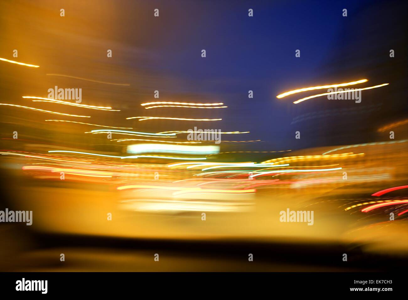abstract blur city night lights, blue sky Stock Photo - Alamy