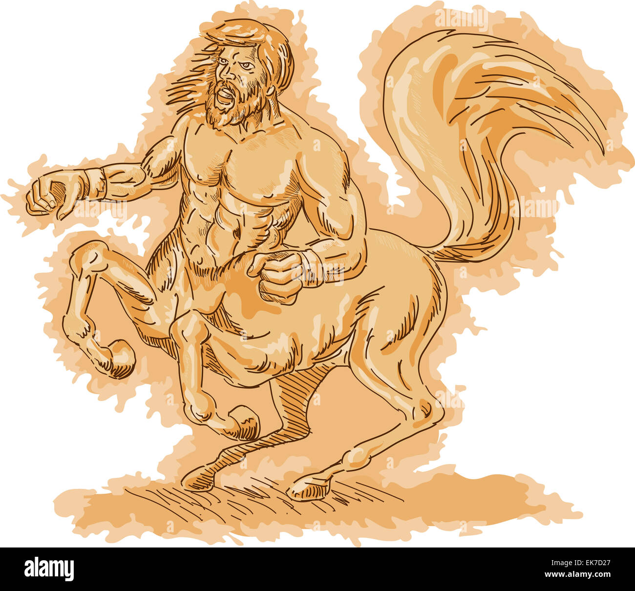 Centaur angry and rearing up Stock Photo