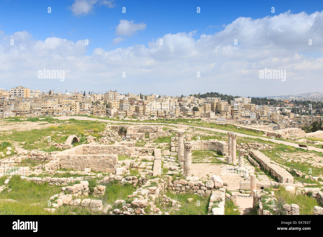 Amman Citadel ruins in Jordan Stock Photo