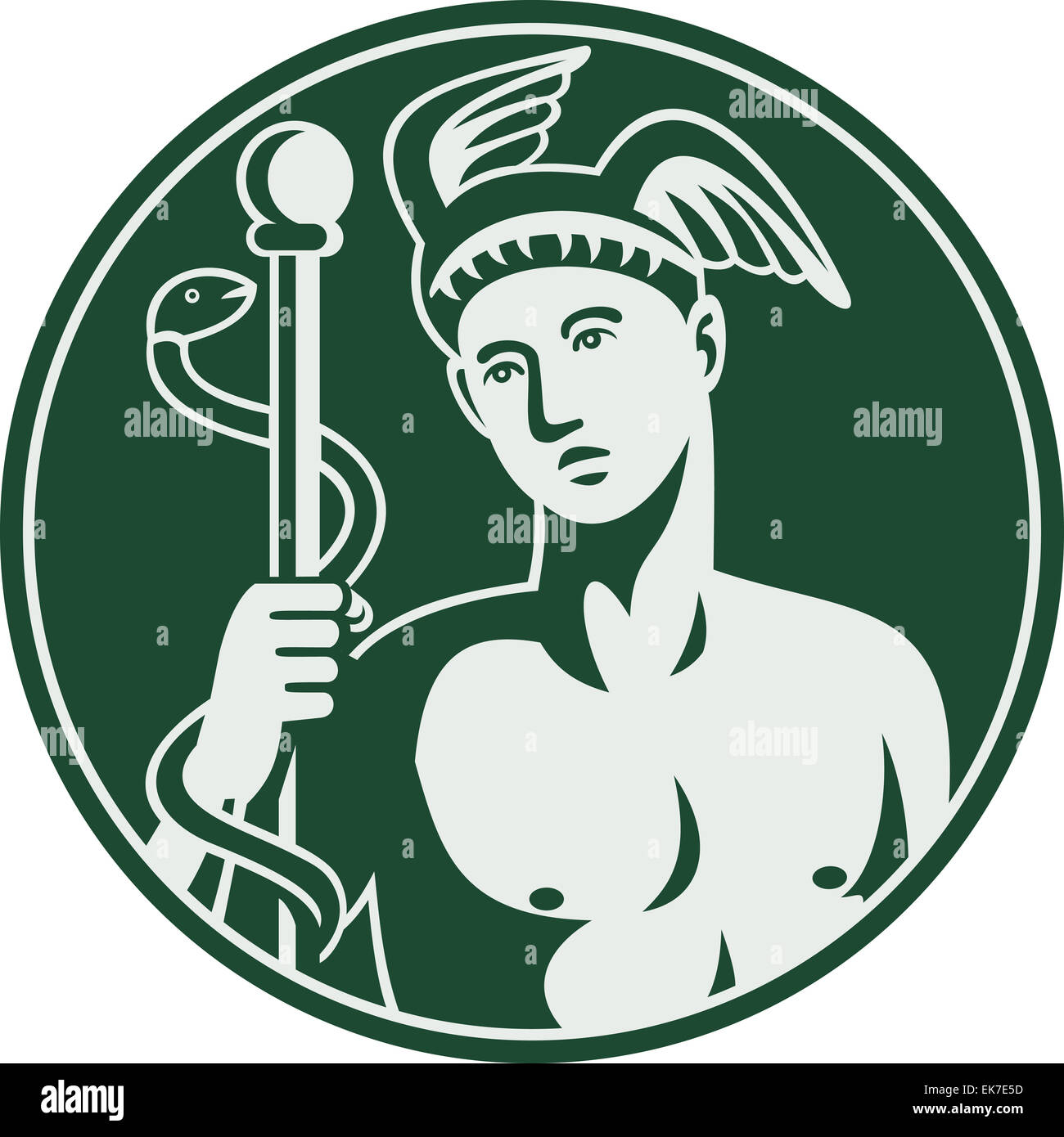 Greek God Hermes holding a caduceus Stock Photo - Alamy