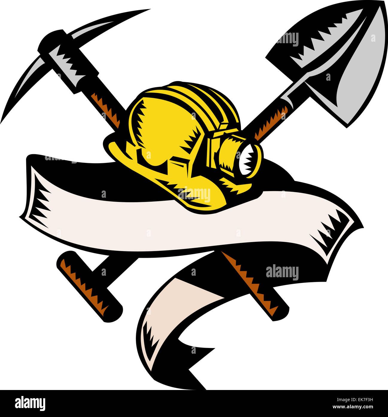 coal miner hat shovel spade pickax mining Stock Photo Alamy