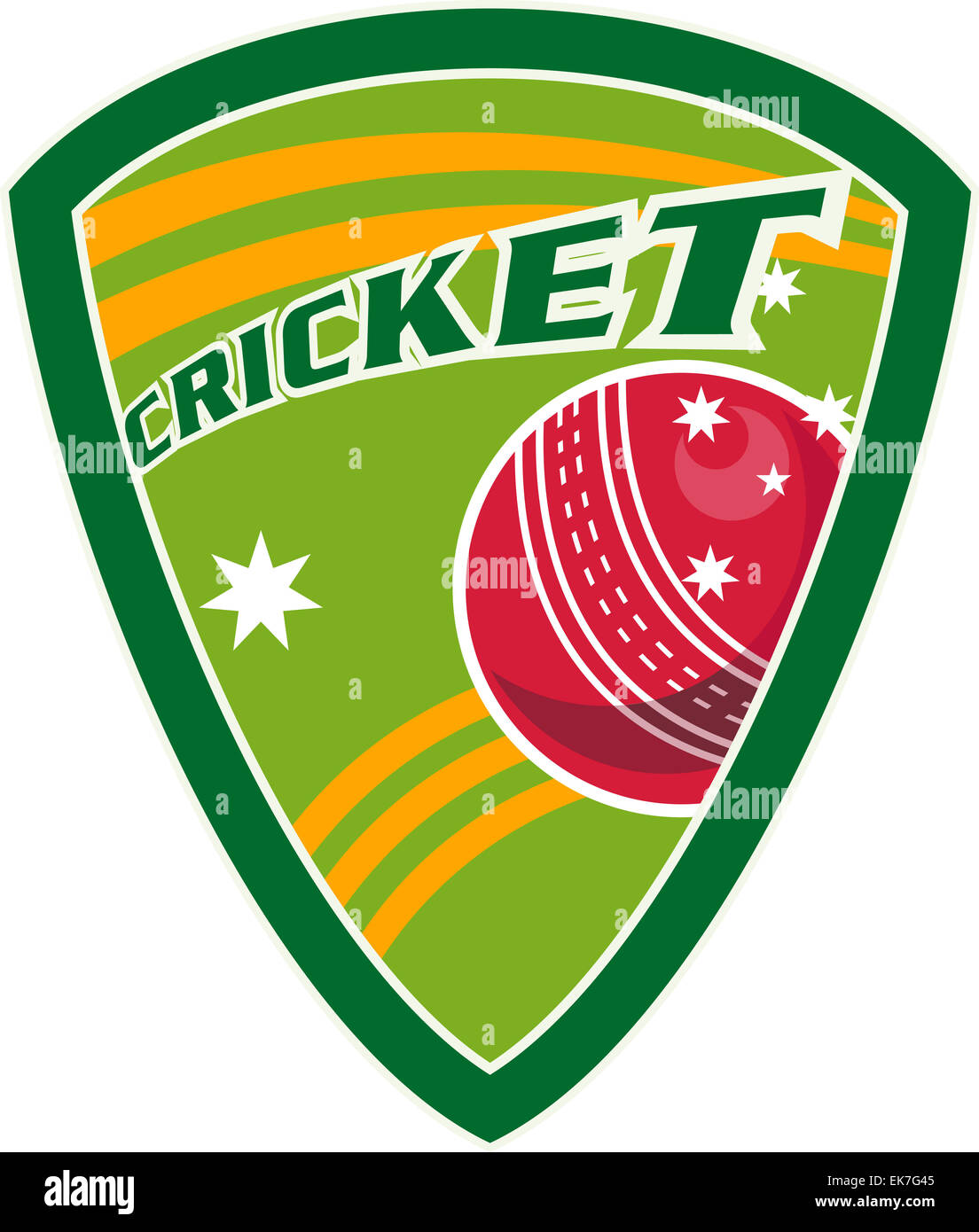 cricket sports ball shield stars Stock Photo Alamy