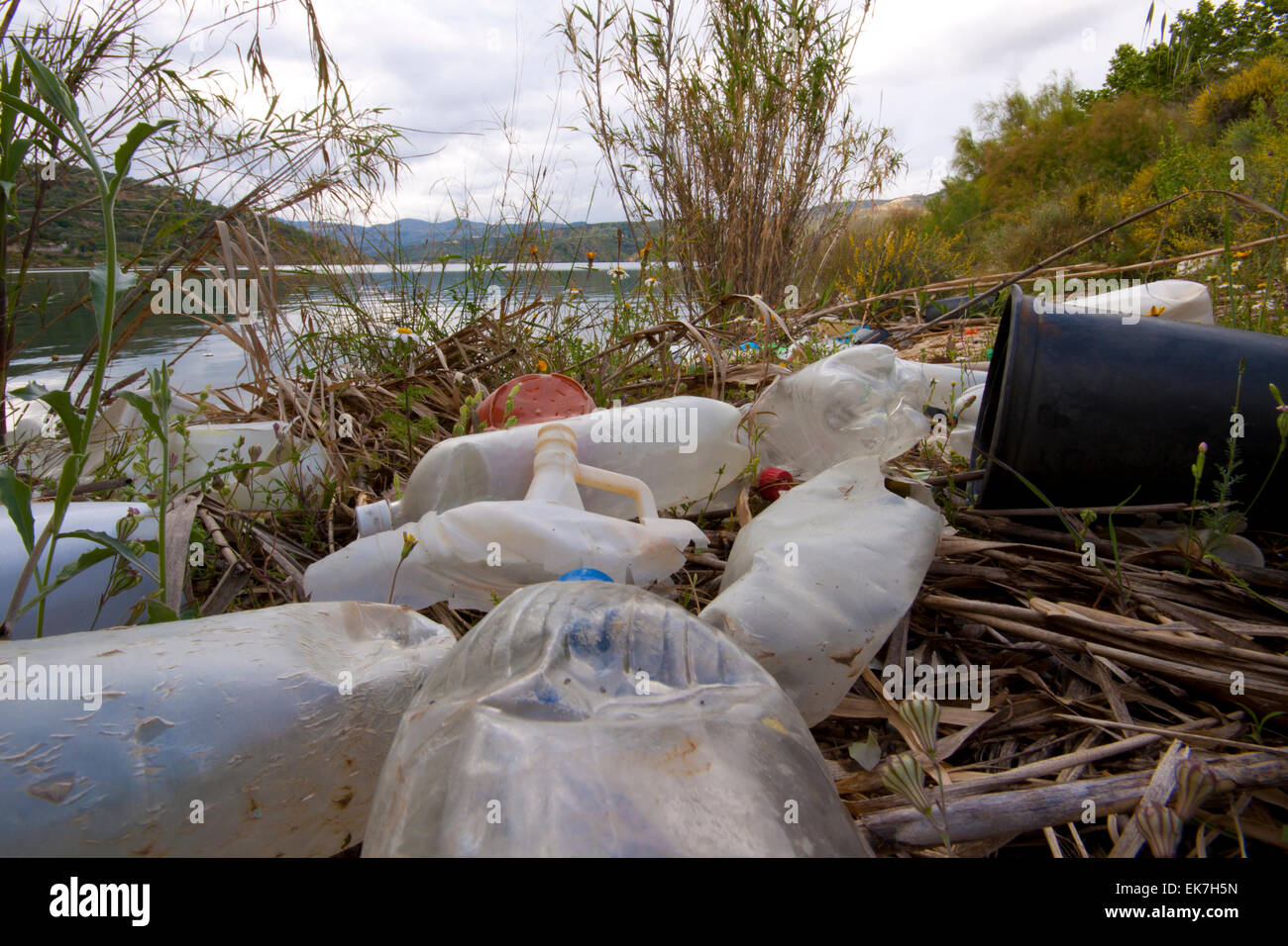 Plastic pollution on river in hi-res stock photography and images - Alamy