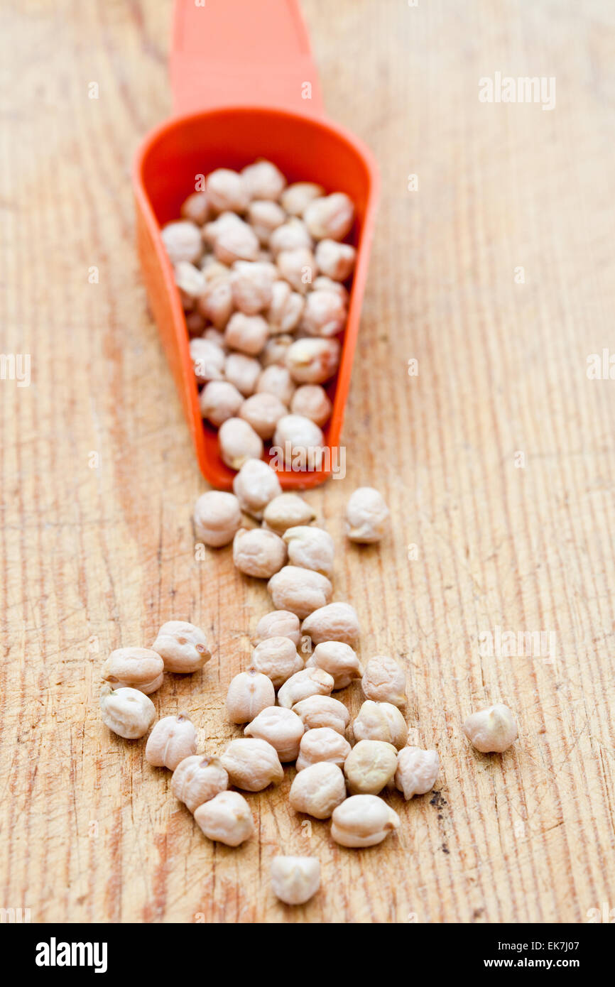 Uncooked chick peas Stock Photo