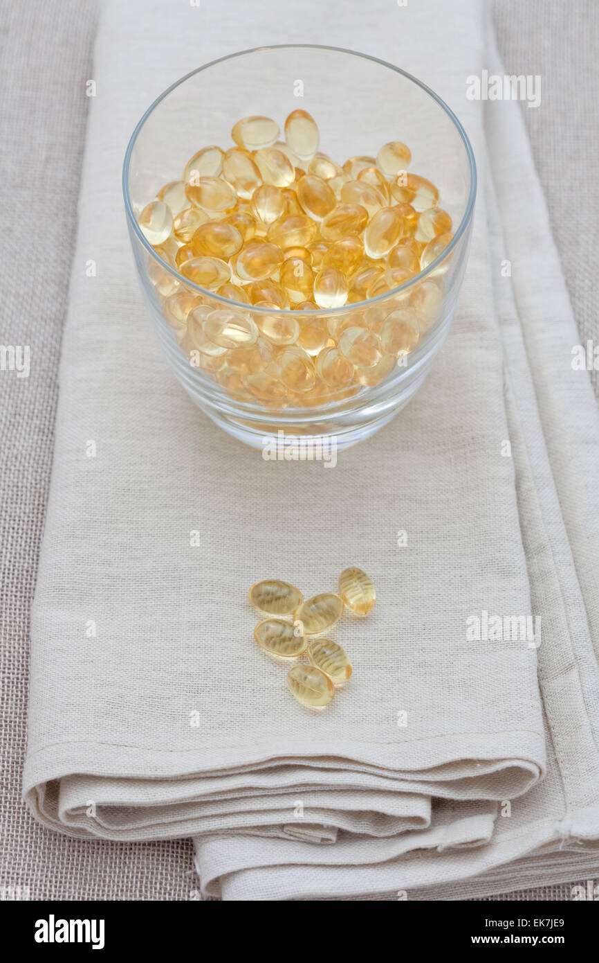 Cod liver oil capsules Stock Photo Alamy