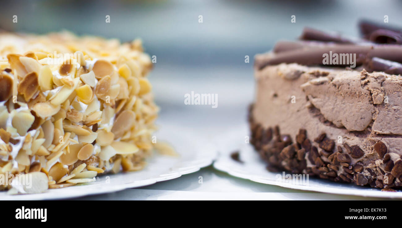 Chocolate and almond cake Stock Photo Alamy