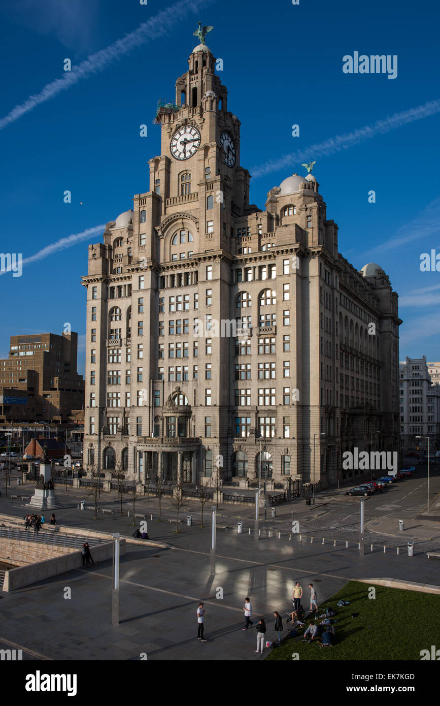 Royal Liver Building, Pier Head, Liverpool Stock Photo