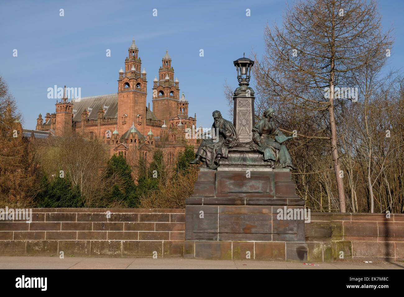 A view of the Kelvingrove Art Gallery and Museum from Kelvin Way, Glasgow, Scotland, UK Stock Photo