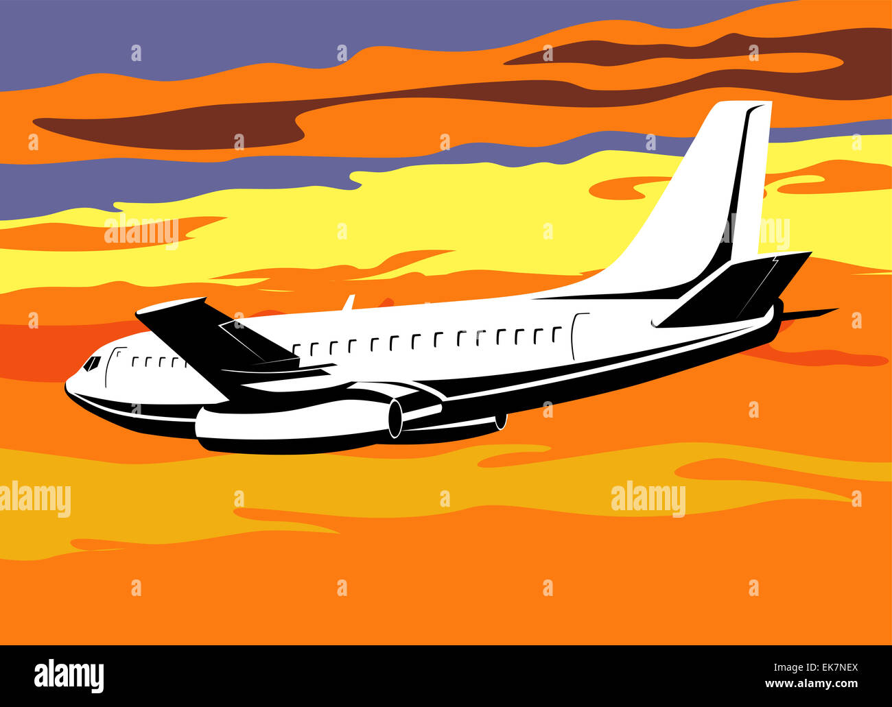 commercial jet plane airliner flying Stock Photo Alamy