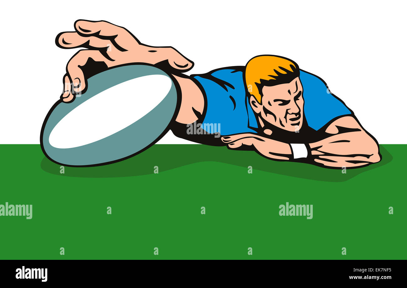 rugby player scoring a try Stock Photo Alamy