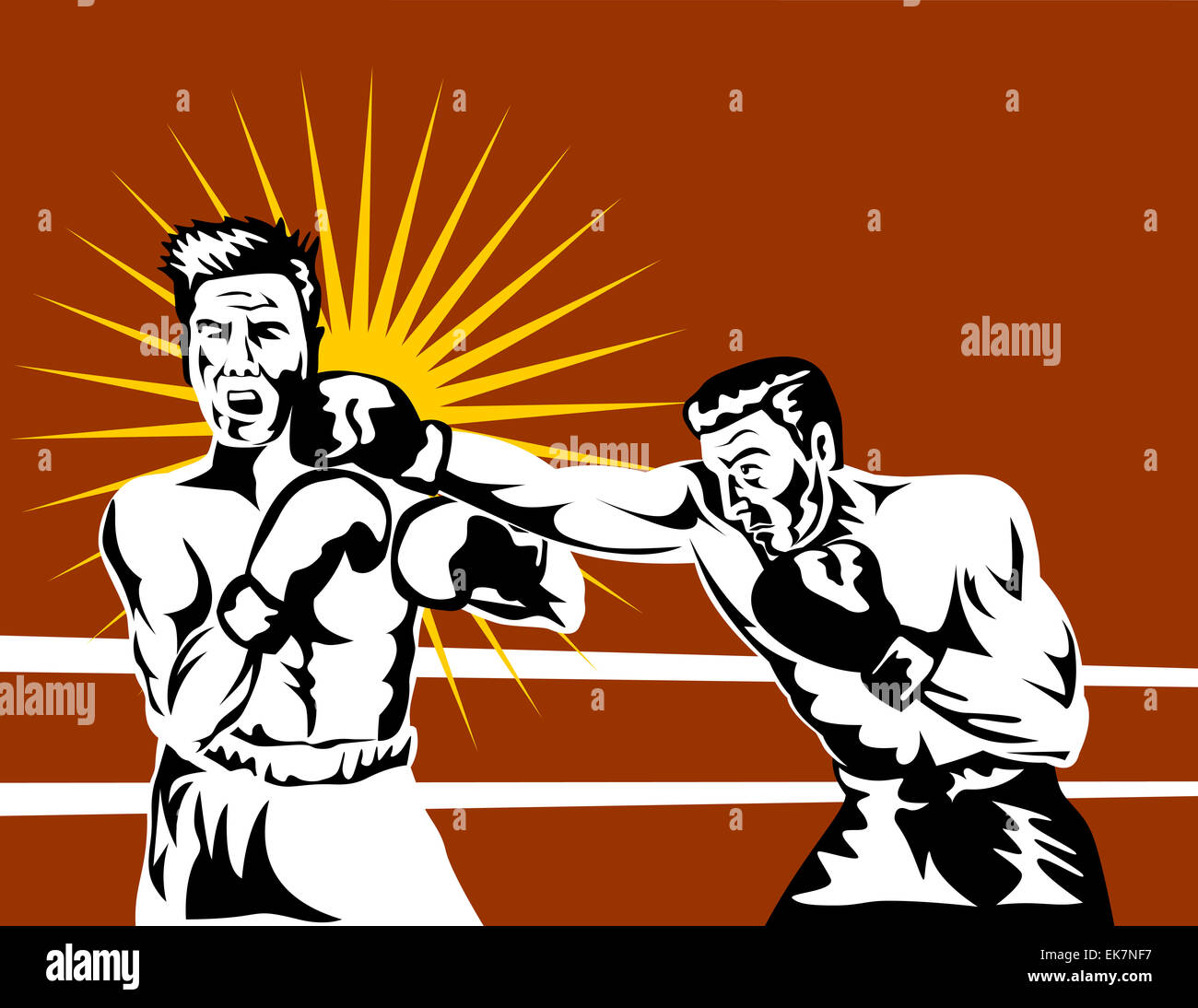 boxer connecting knockout punch Stock Photo Alamy
