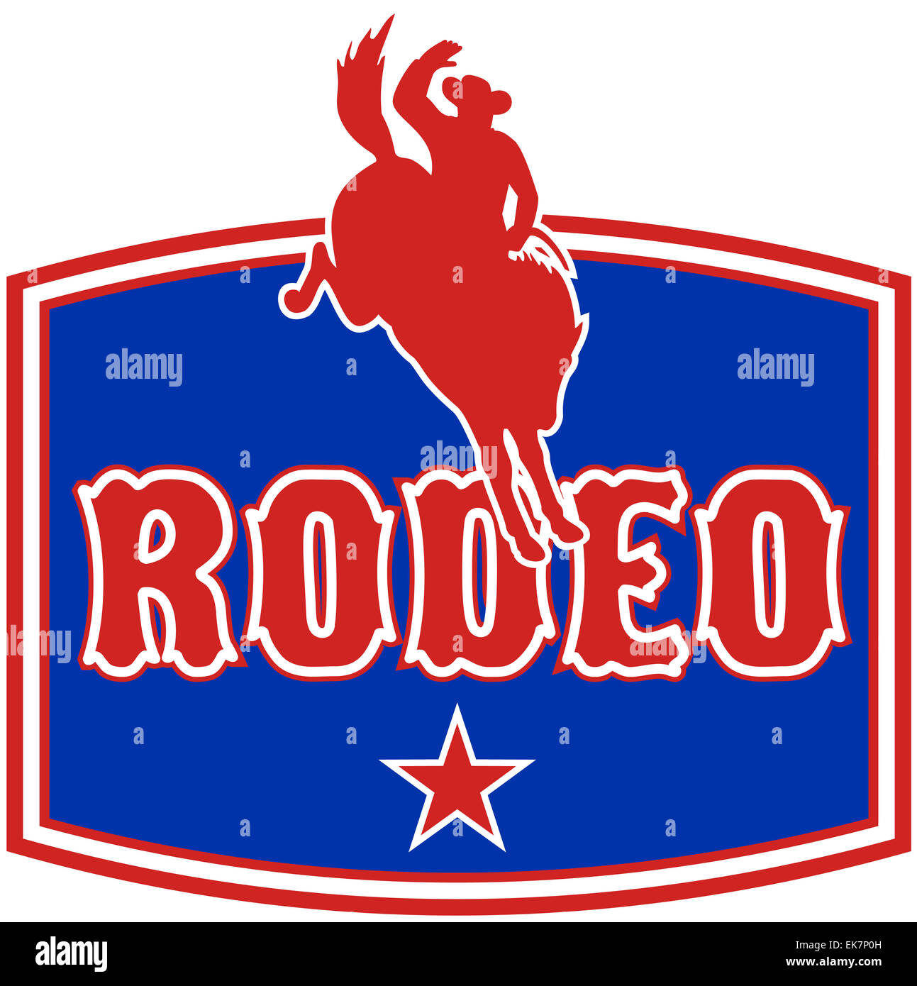rodeo cowboy bucking bronco Stock Photo Alamy