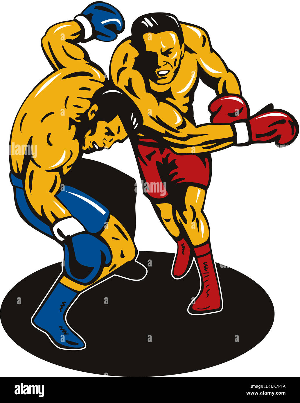 boxer connecting knockout punch Stock Photo Alamy