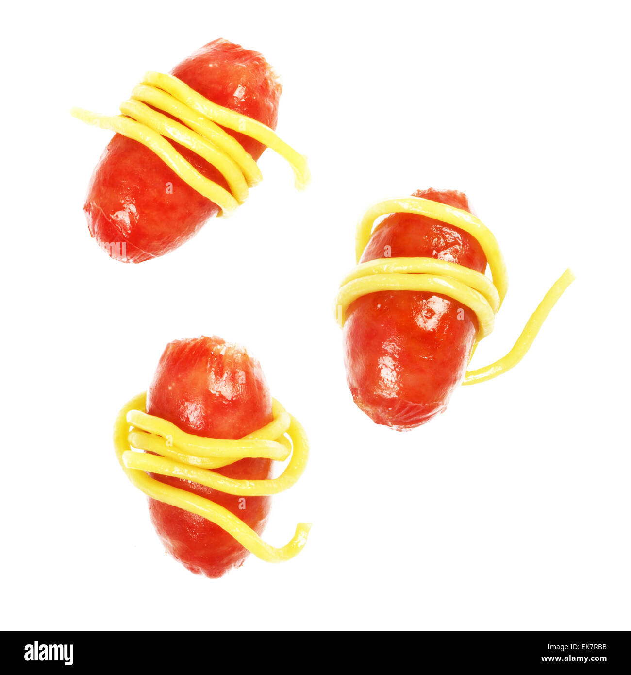 sausage with noodle Stock Photo