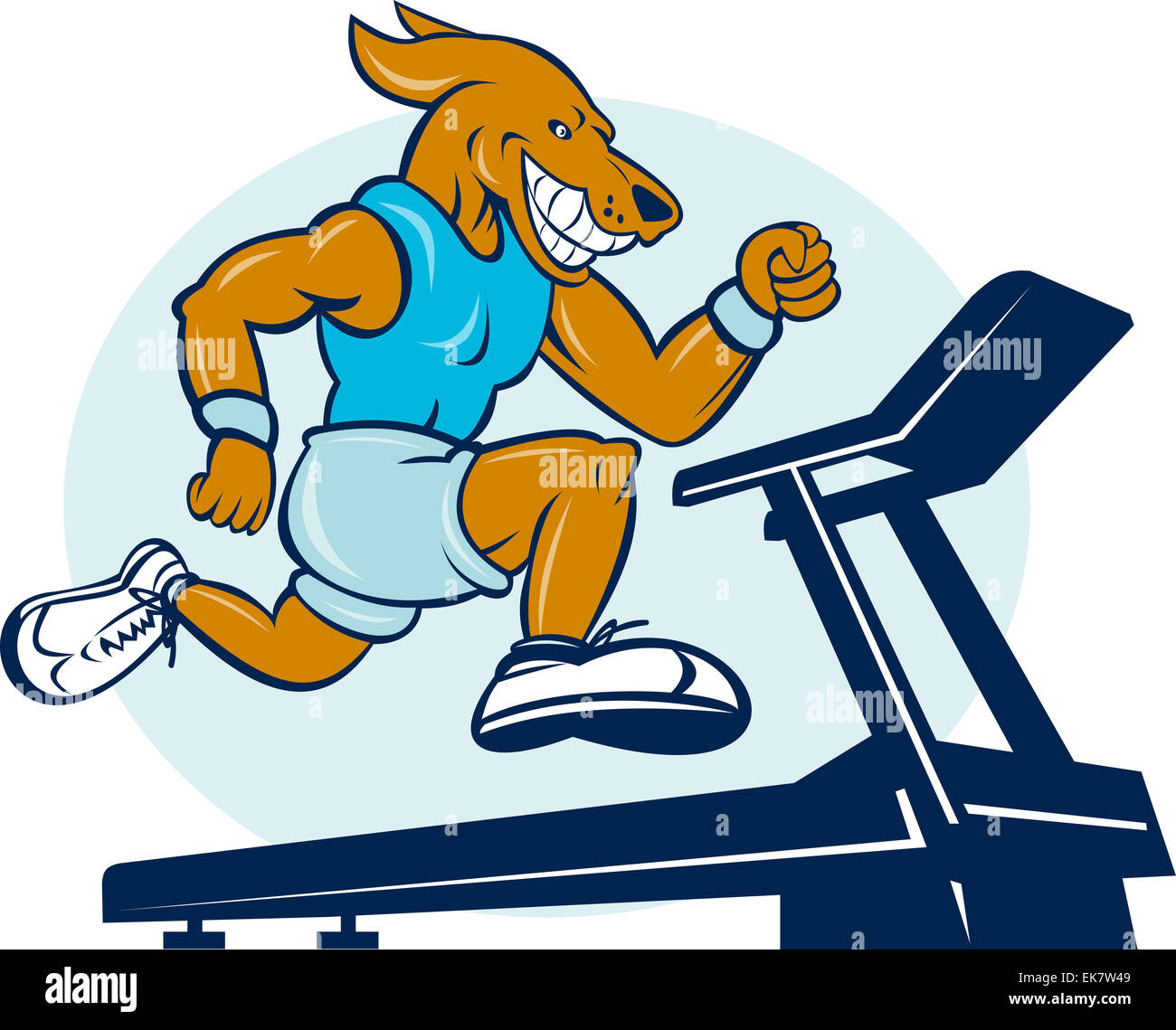 Dog running on tread mill isolated Stock Photo Alamy