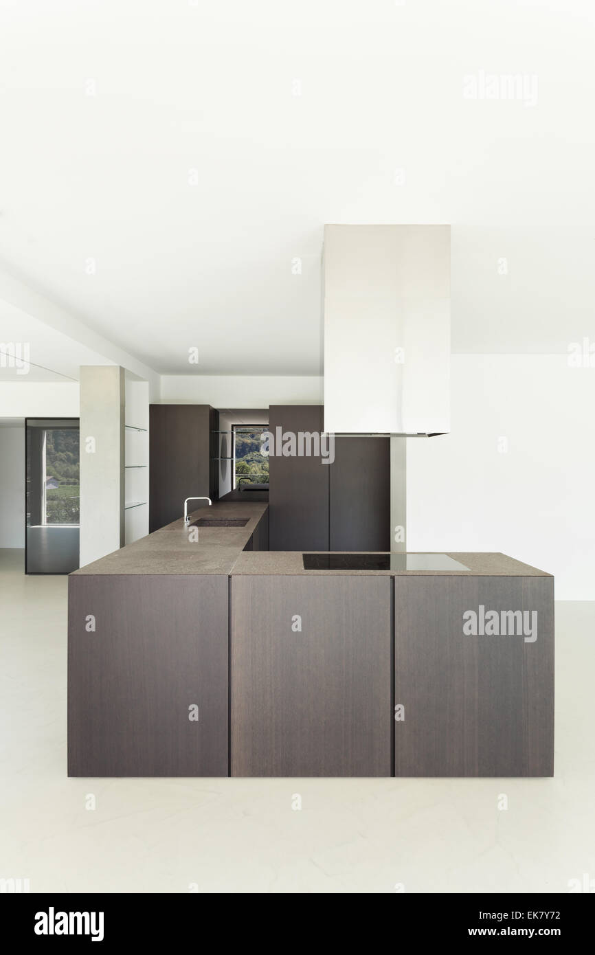 House, interior, modern architecture, kitchen view Stock Photo - Alamy