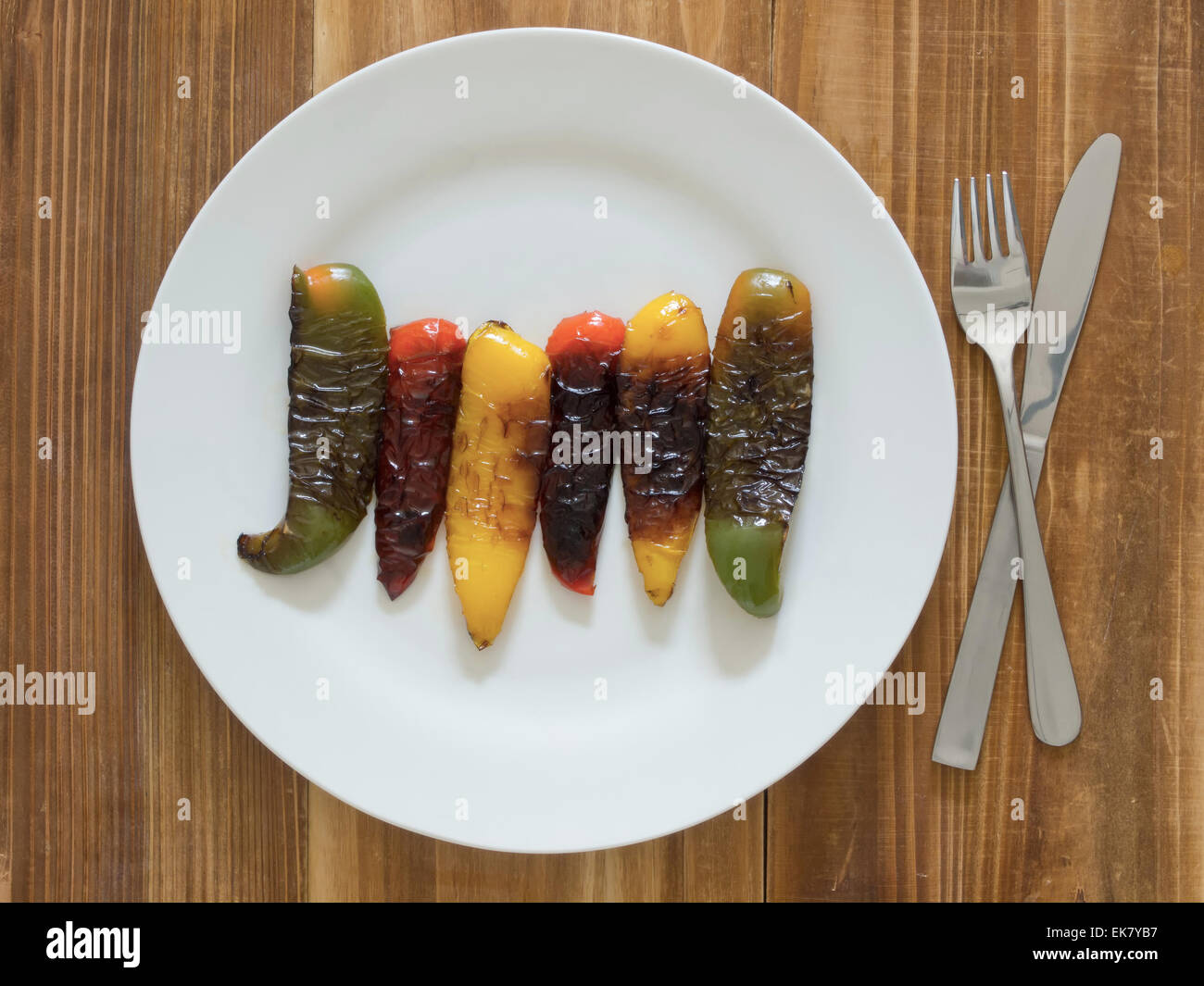 plate of grilled bell peppers Stock Photo - Alamy