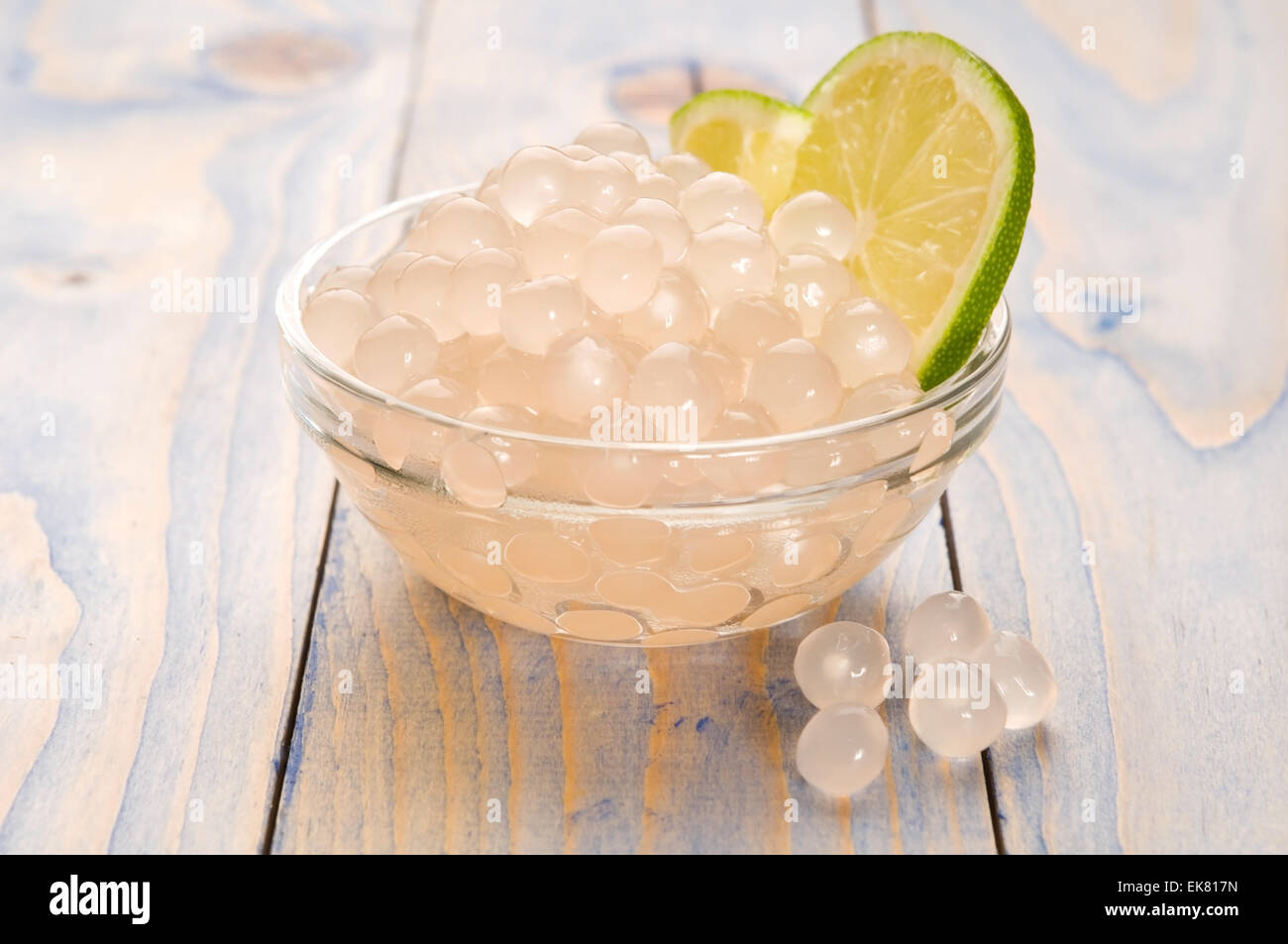 tapioca pearls with lime. white bubble tea ingredients Stock Photo Alamy