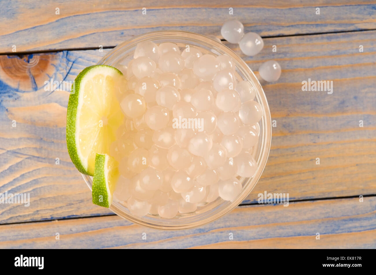 tapioca pearls with lime. white bubble tea ingredients Stock Photo Alamy