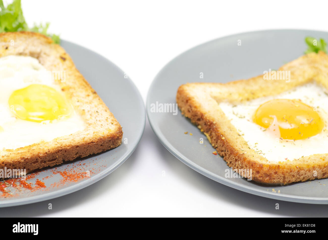 Fried eggs in French Stock Photo Alamy