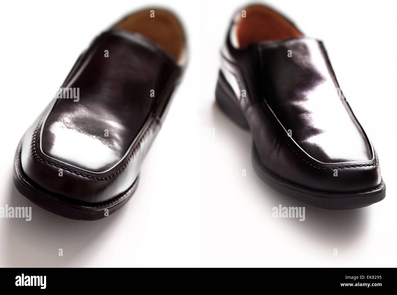 men's black business shoes Stock Photo