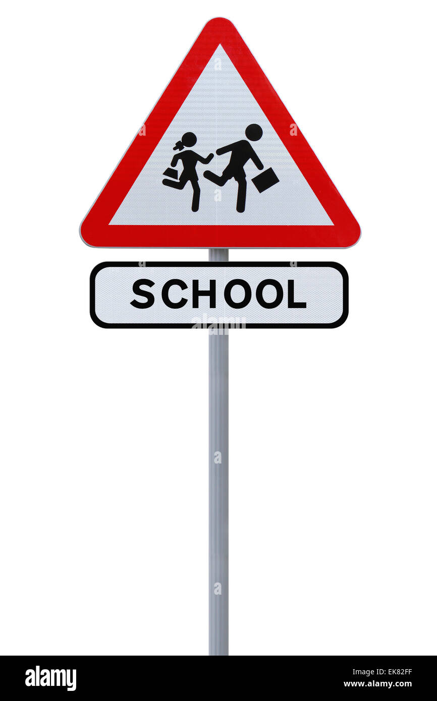 School Children Crossing Sign Stock Photo