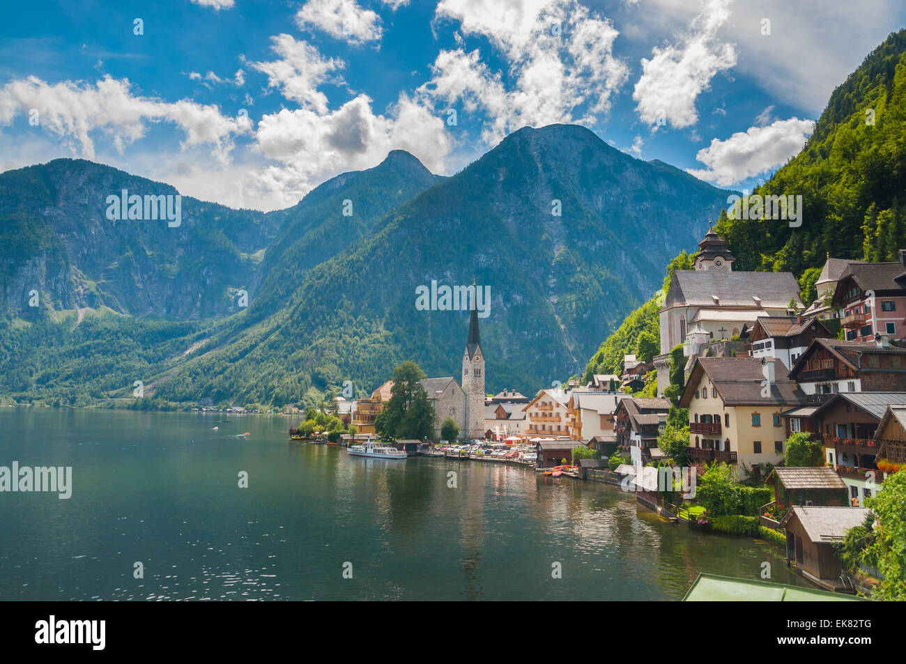 Beautiful summer Alpine Hallstatt Town Stock Photo - Alamy