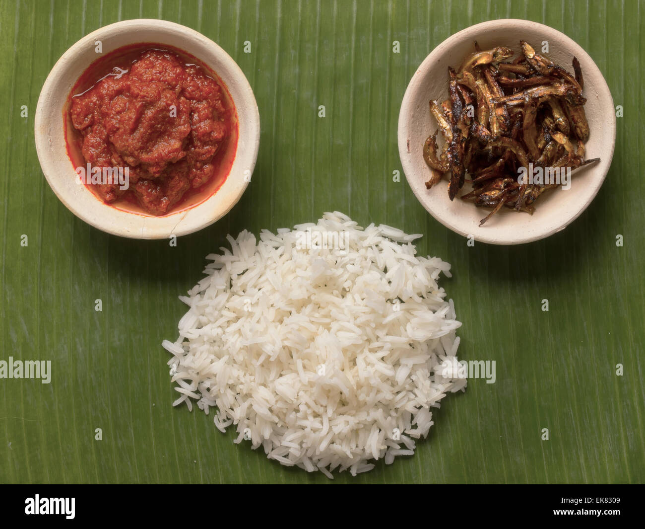 nasi lemak coconut flavored rice Stock Photo